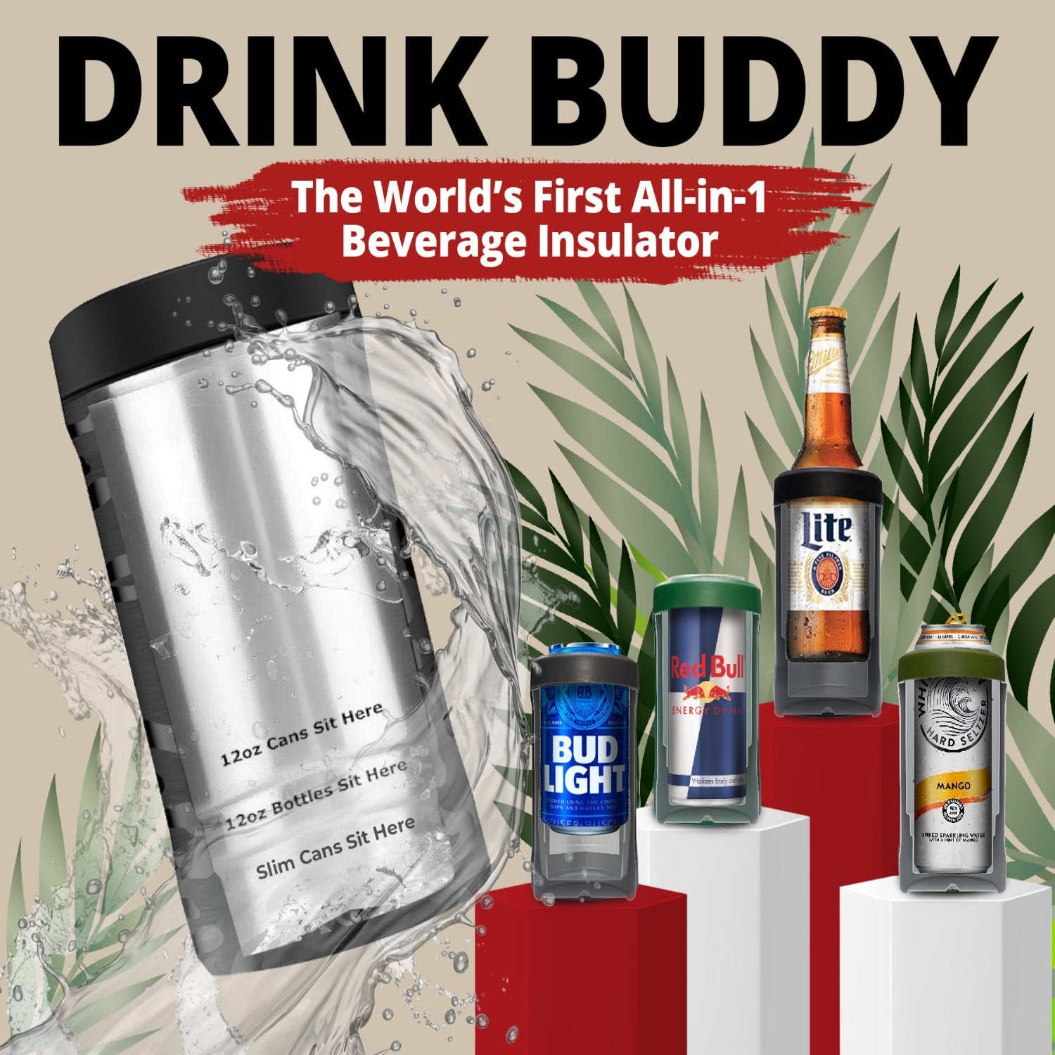 Universal Beer Buddy | Black Onyx Leopard