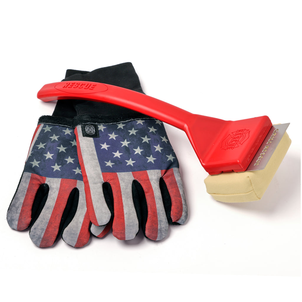 The Griller Pack: 1 Grill Brush w/ Scraper + 1 Rescue Gloves