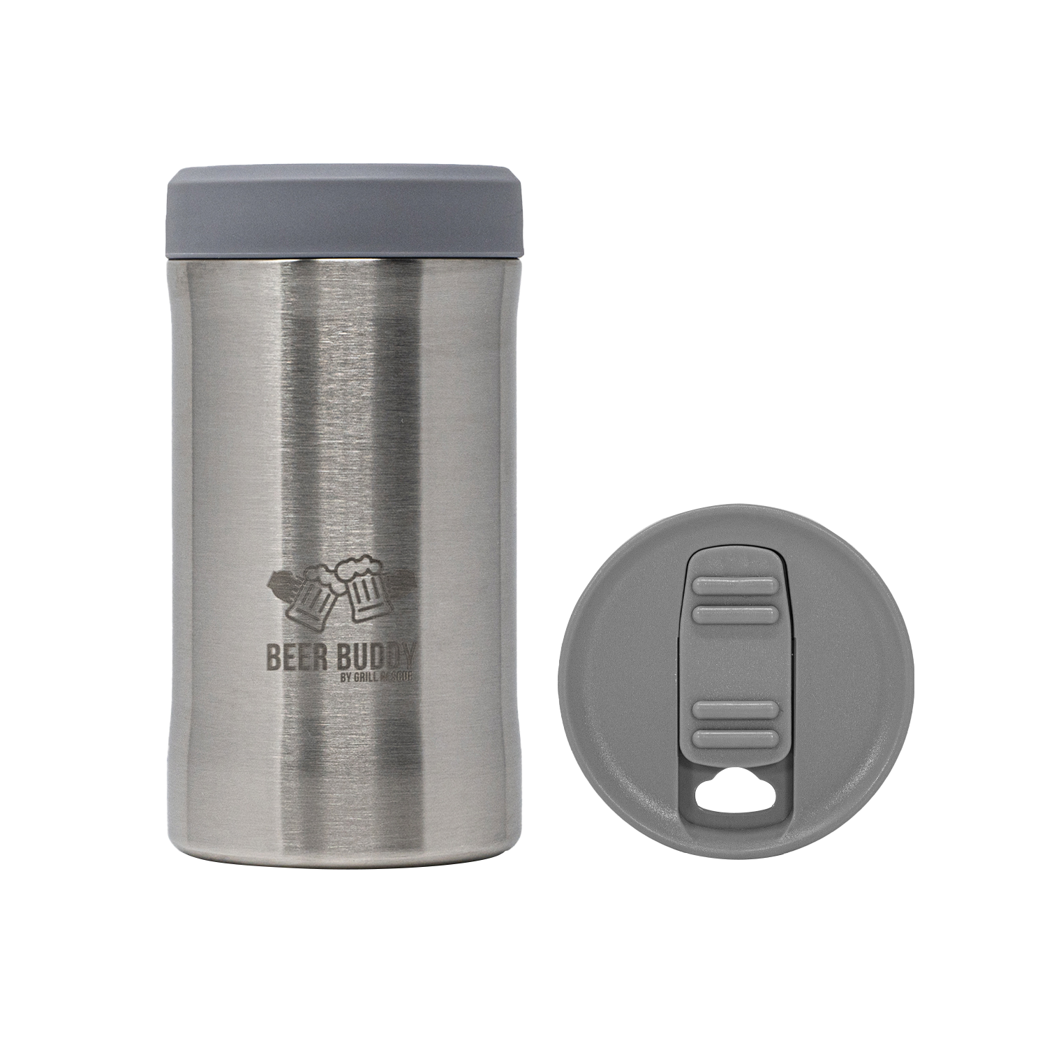 Koozie Triple 12oz Can Cooler, Bottle Holder, Tumbler Stainless Steel Double Wall Vacuum Sealed Insulated for Hot and Cold Drinks, White